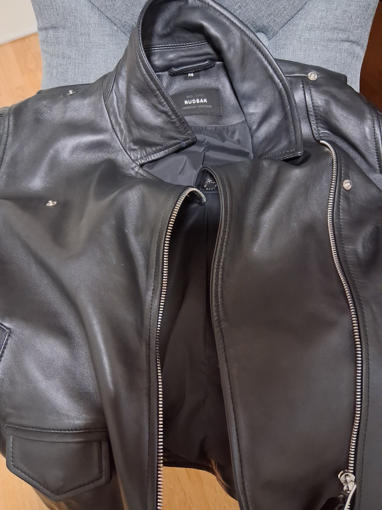 Rudsak Black Leather Jacket Size P/S - photo 4