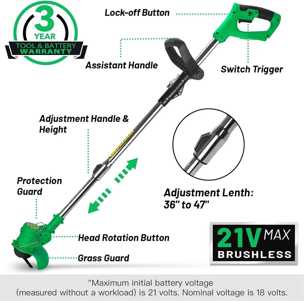 Weed Eater Grass Trimmer, 3-in-1 Cordless. image indicator(4)