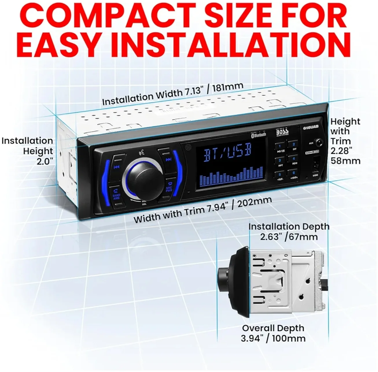 BNIB. BOSS Audio Systems 616UAB Car Stereo image indicator(2)