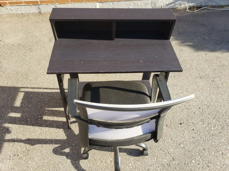 Desk and Office Chair Set - Black Set thumbnail