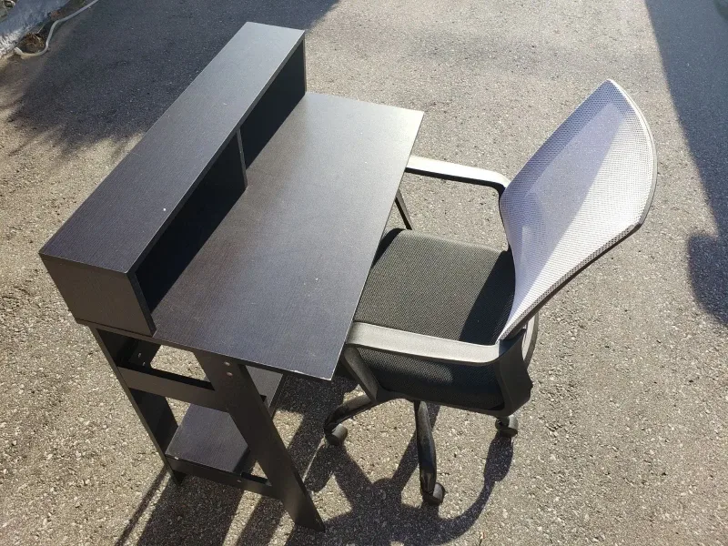 Desk and Office Chair Set - Black Set image indicator(3)