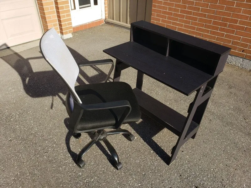 Desk and Office Chair Set - Black Set image indicator(4)