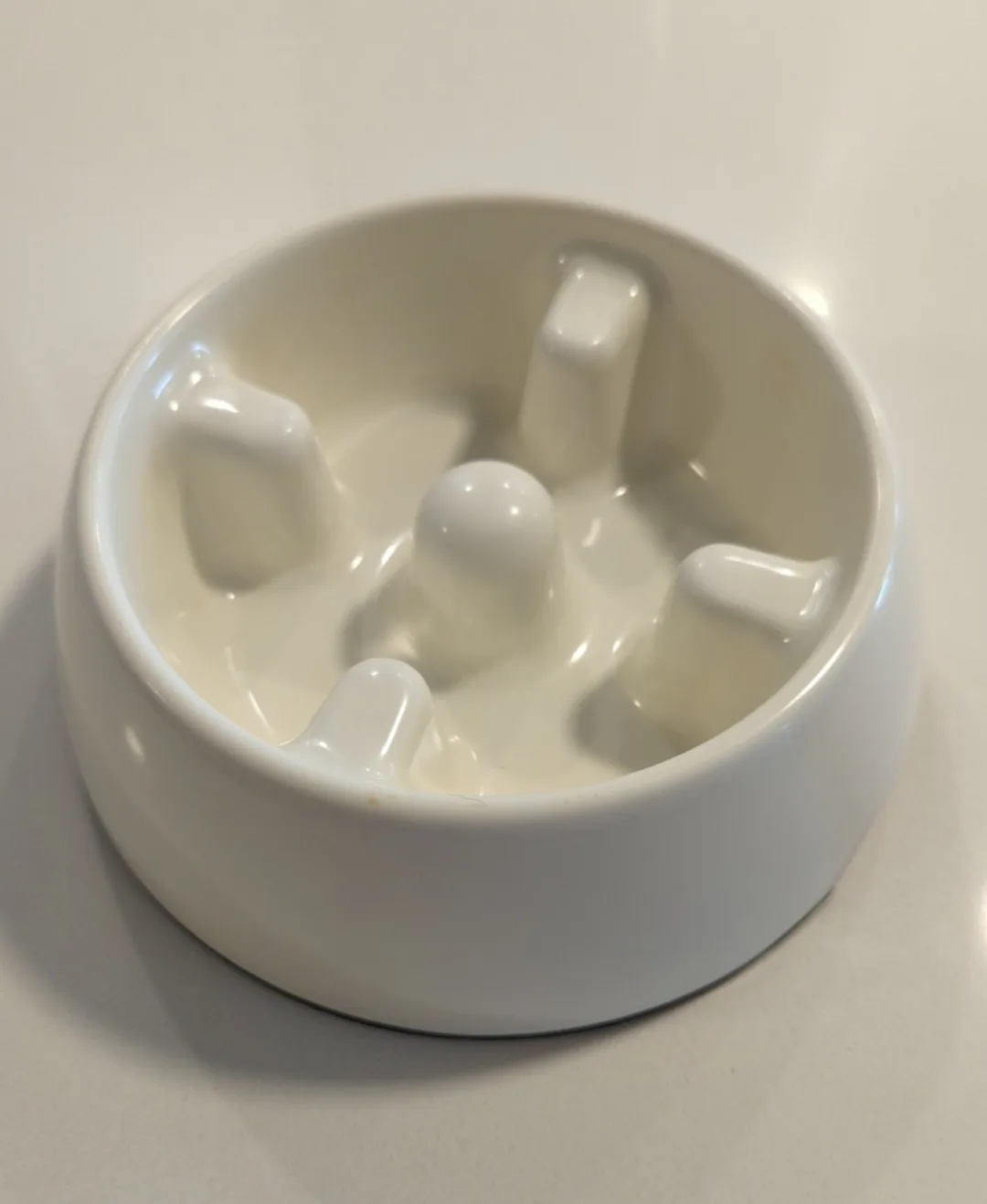 White Slow Feeder Dog Bowl thumbnail