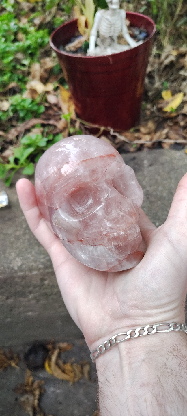 Rose Quartz Crystal Skull