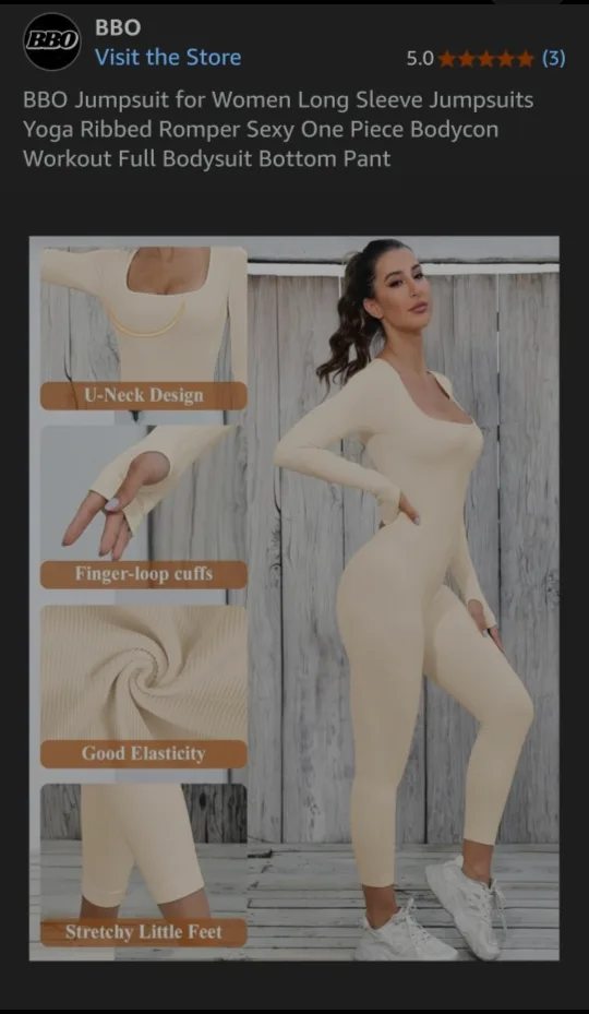 Women's Ribbed Jumpsuit (colour: apricot) -  sz L image indicator(3)