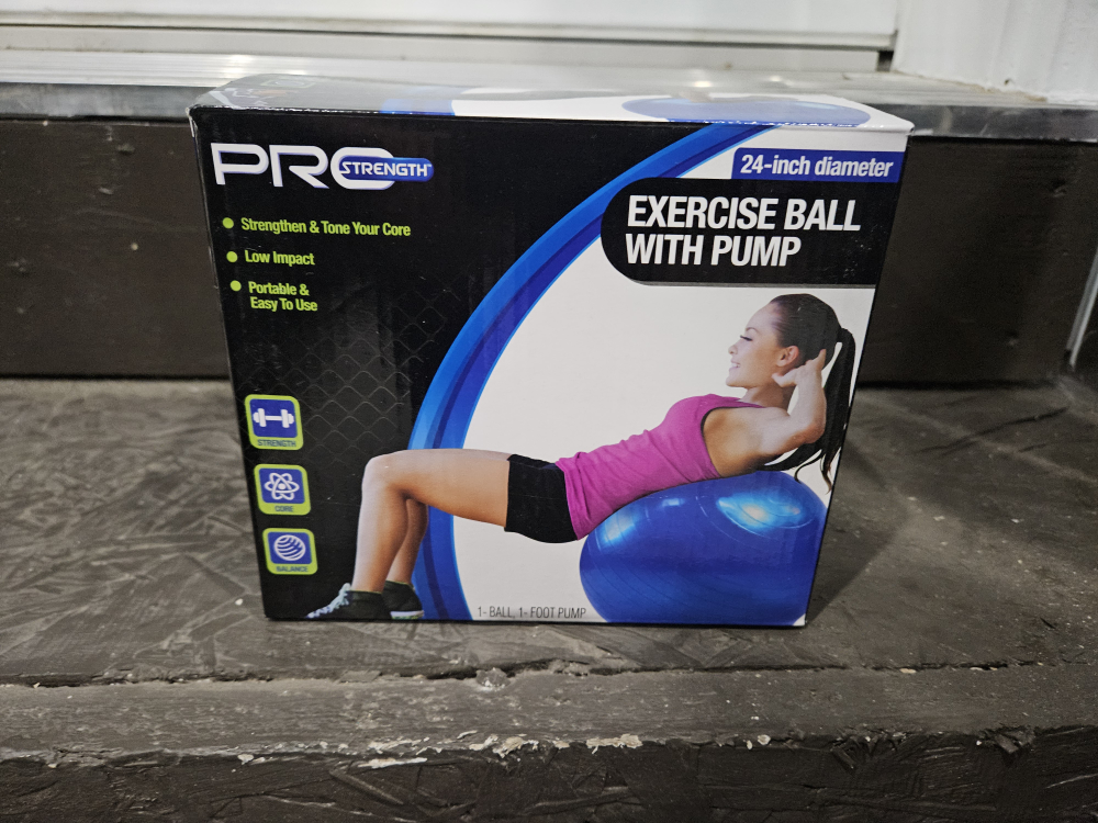 24-inch Exercise Ball with Pump. Blue color. - photo 2