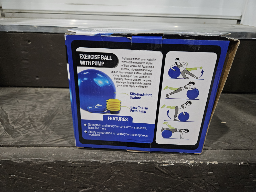 24-inch Exercise Ball with Pump. Blue color. - photo 3