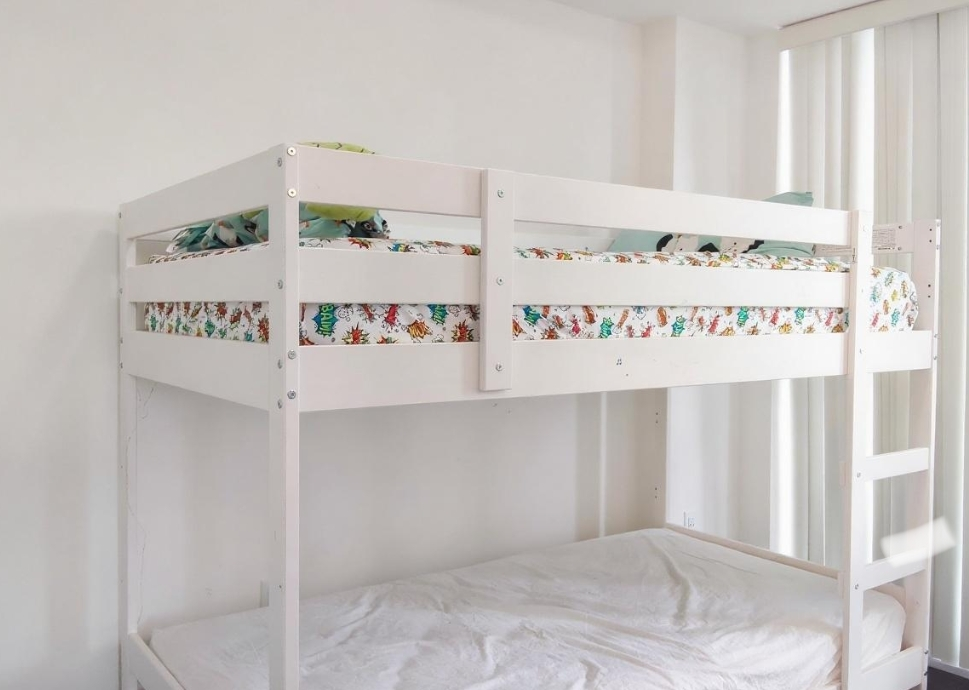 White Wooden Bunk Bed Frame - photo 3