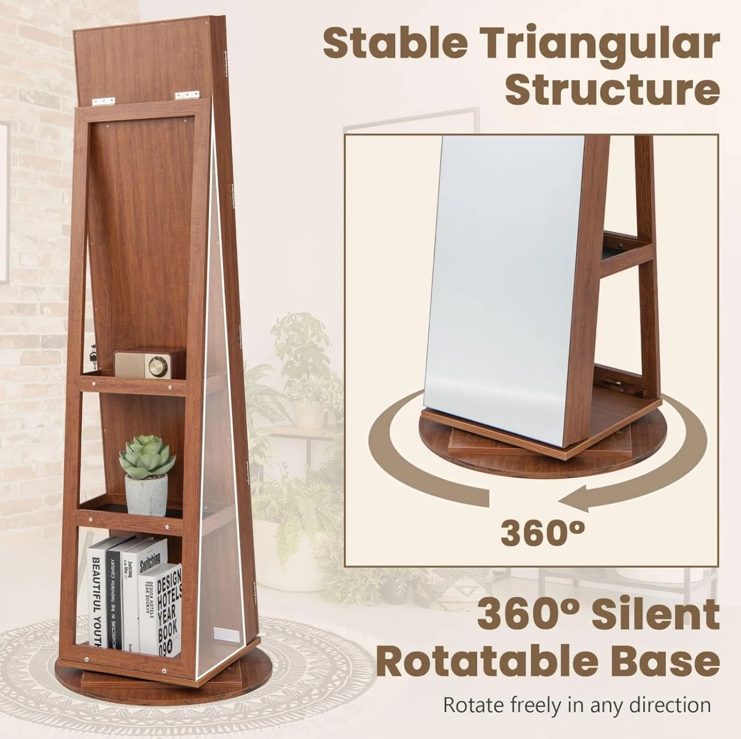 Rotating Jewelry Armoire with Mirror image indicator(6)