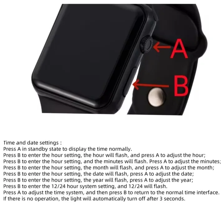 Digital LED Watch - Black & Silver image indicator(3)