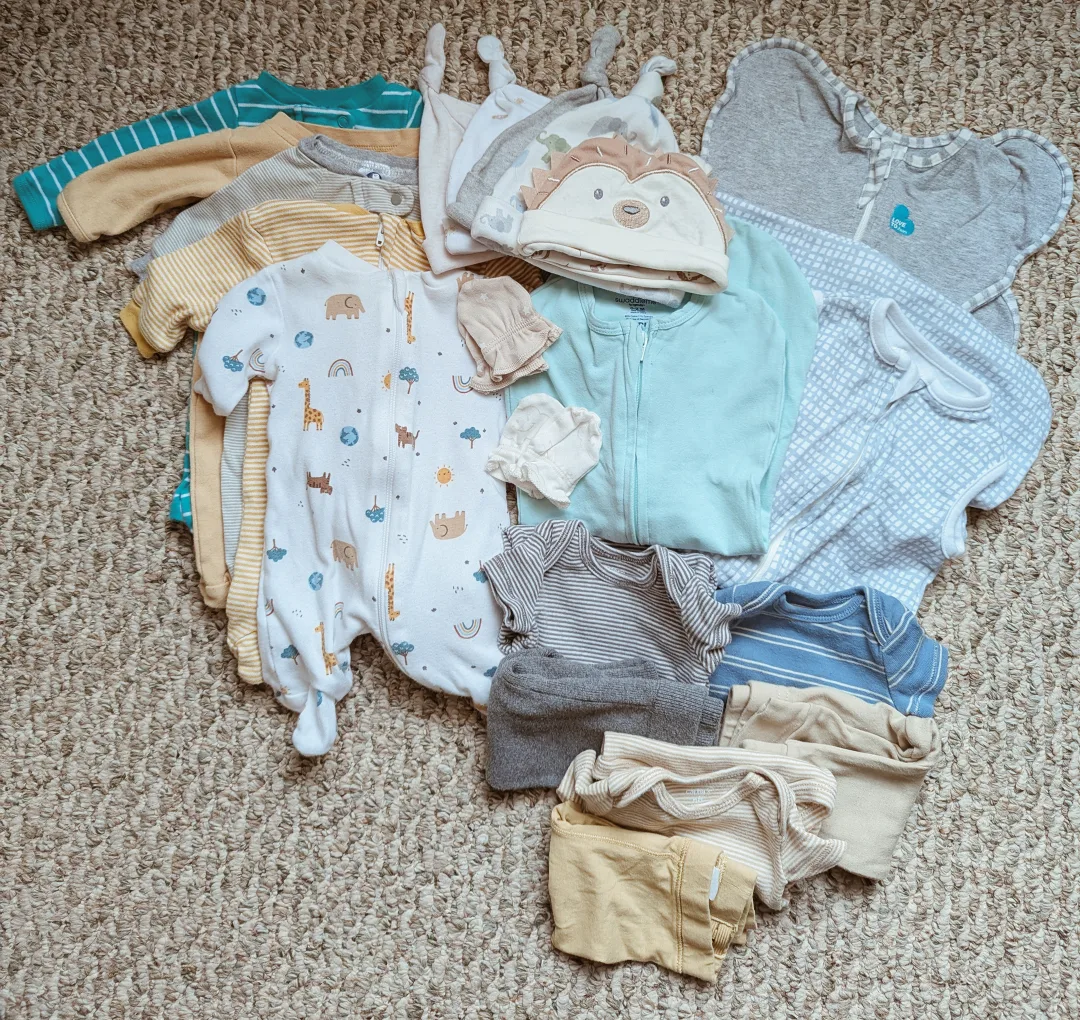 Newborn Baby Bundle - Onesies, Pants, Hats, Sleep Sacks