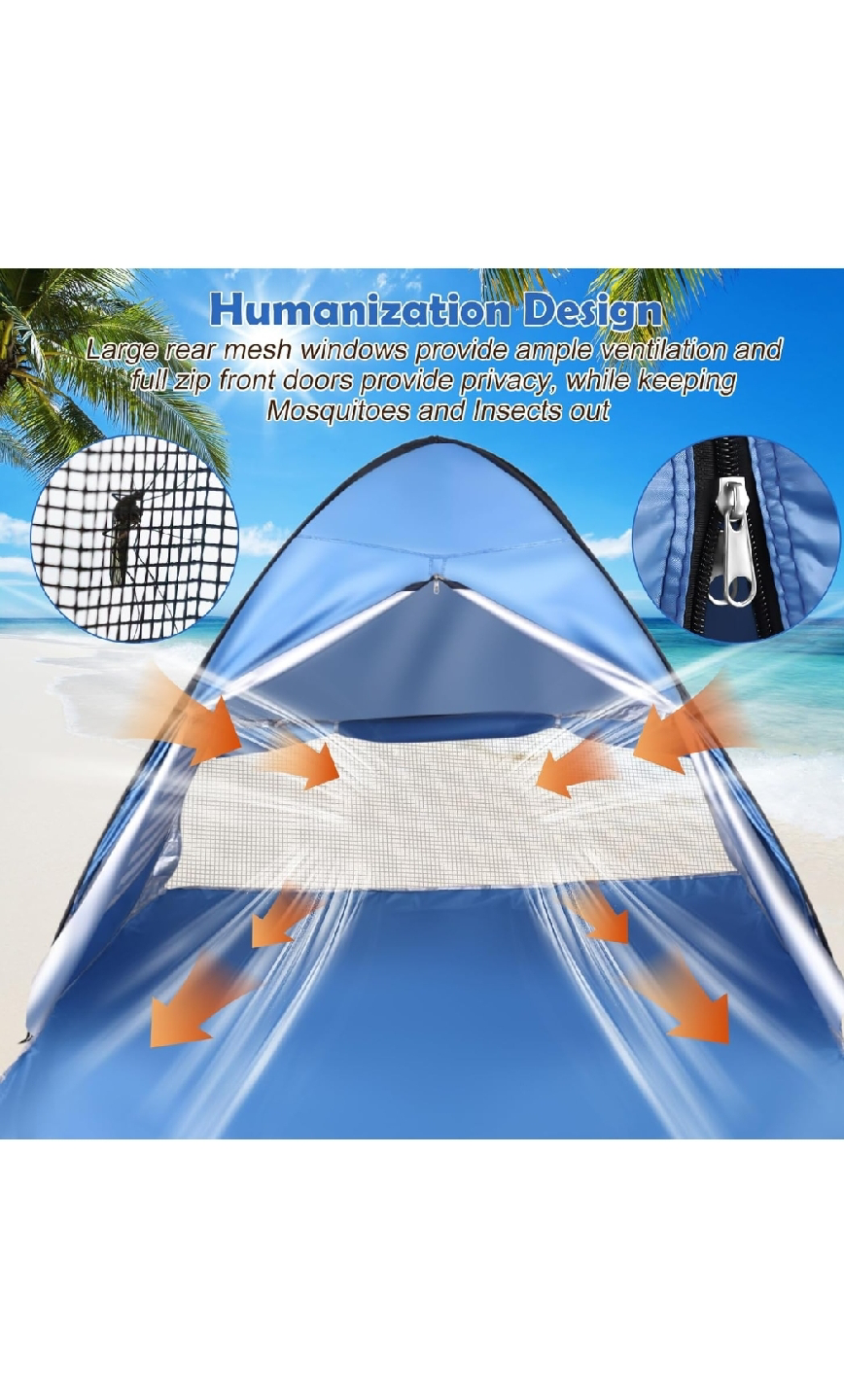 New Easy Pop Up Beach Tent 2-3 Person