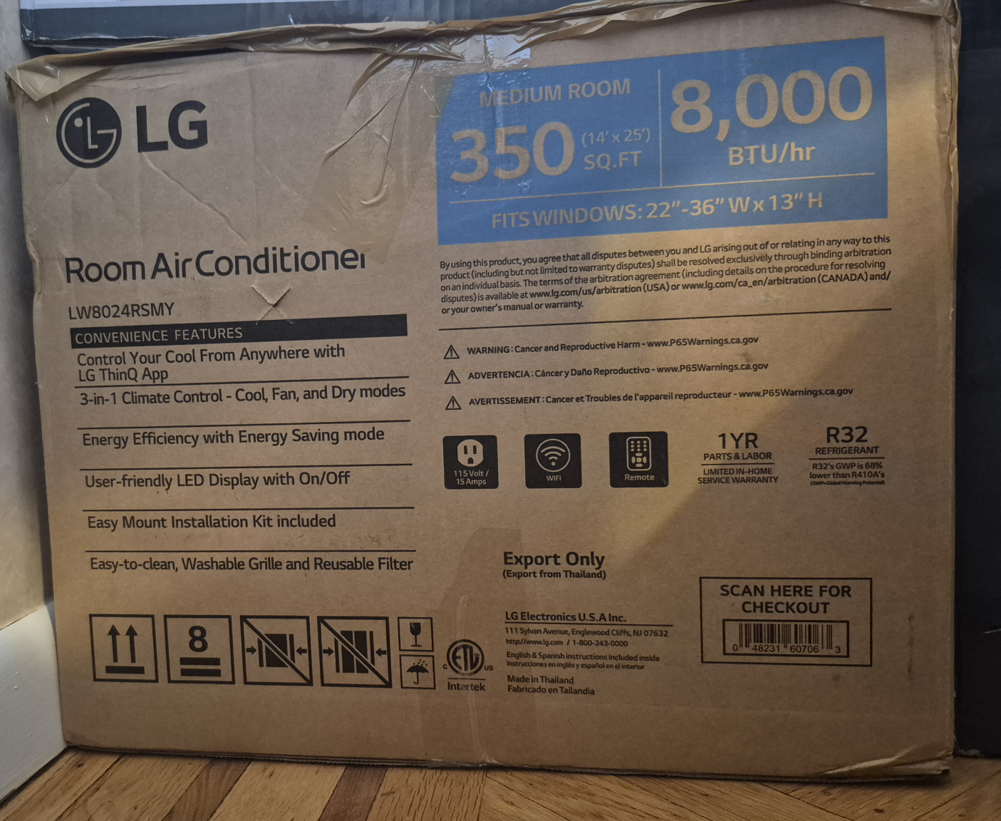 LG Room Air Conditioner LW8024RSMY