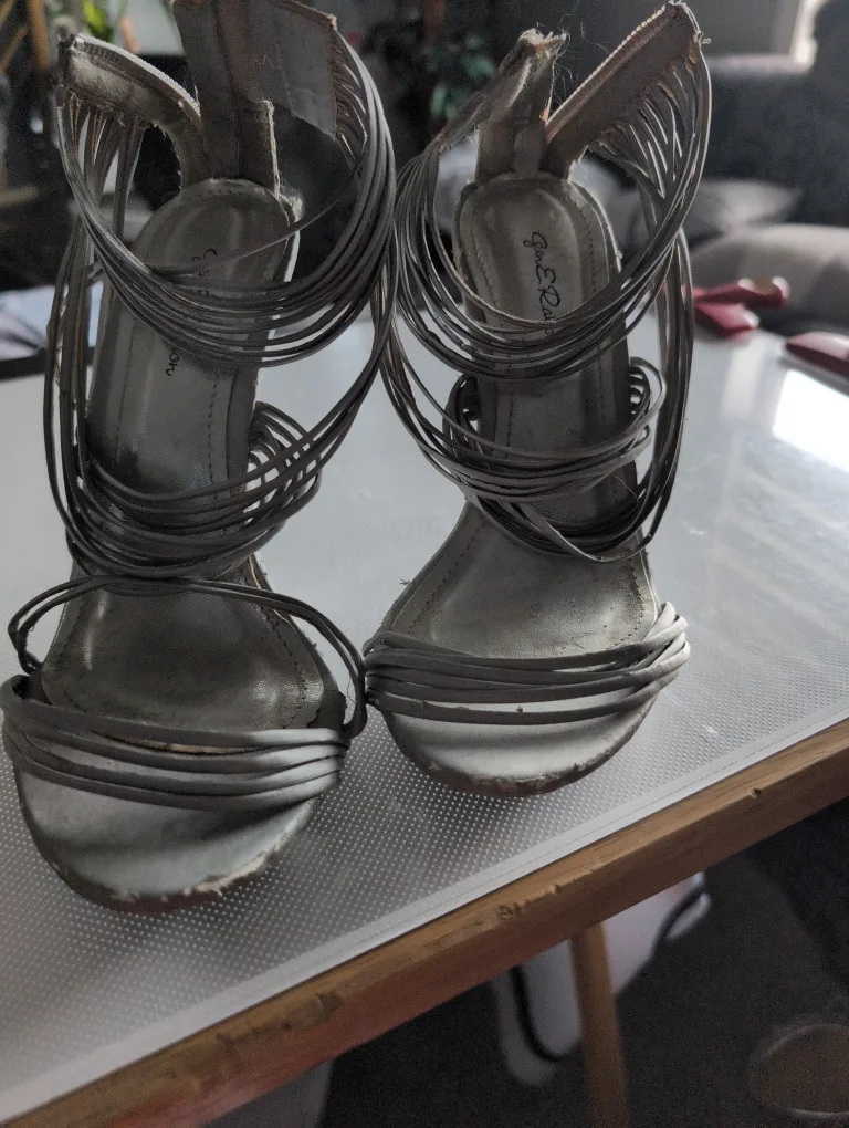 Lauren Silver Heels - Size 6 thumbnail