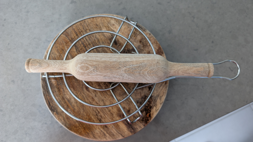 Wooden Rolling Pin & Trivet Set