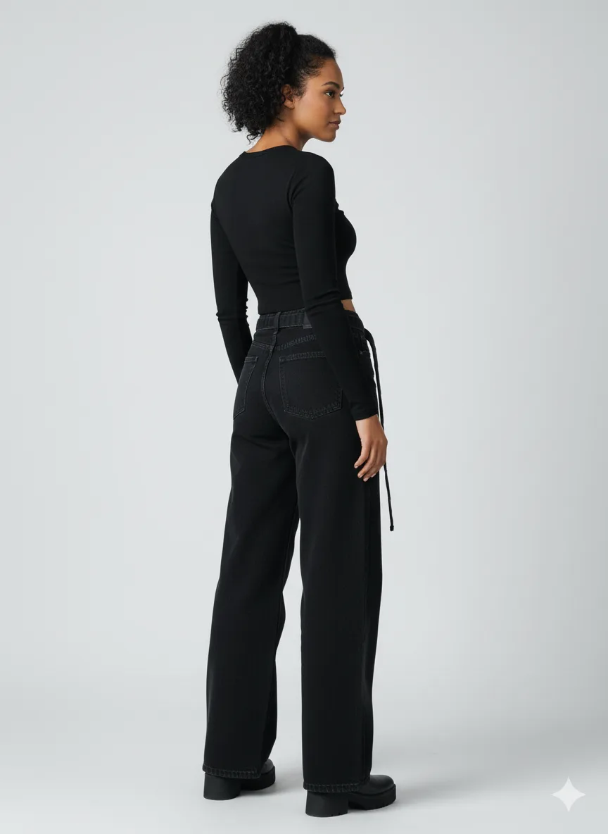 Brand New Black Baggy Jeans image indicator(2)