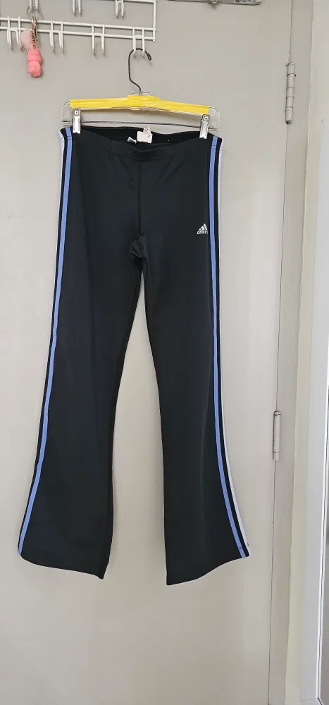 Adidas Black Track Pants with Blue Stripes nazgol thumbnail