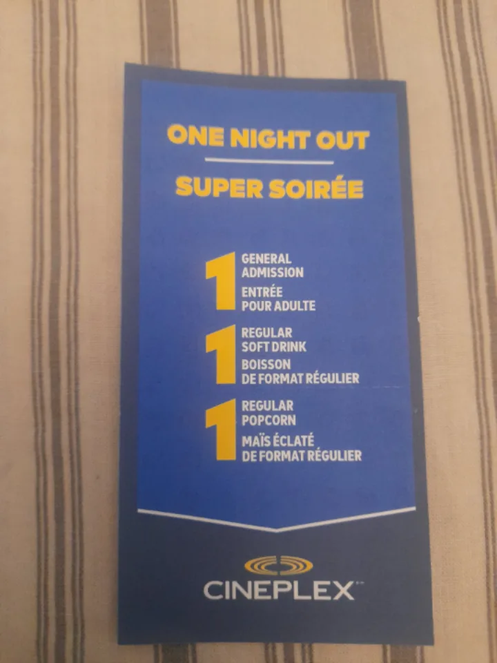 Cineplex One Night Out Super Soirée Pass thumbnail