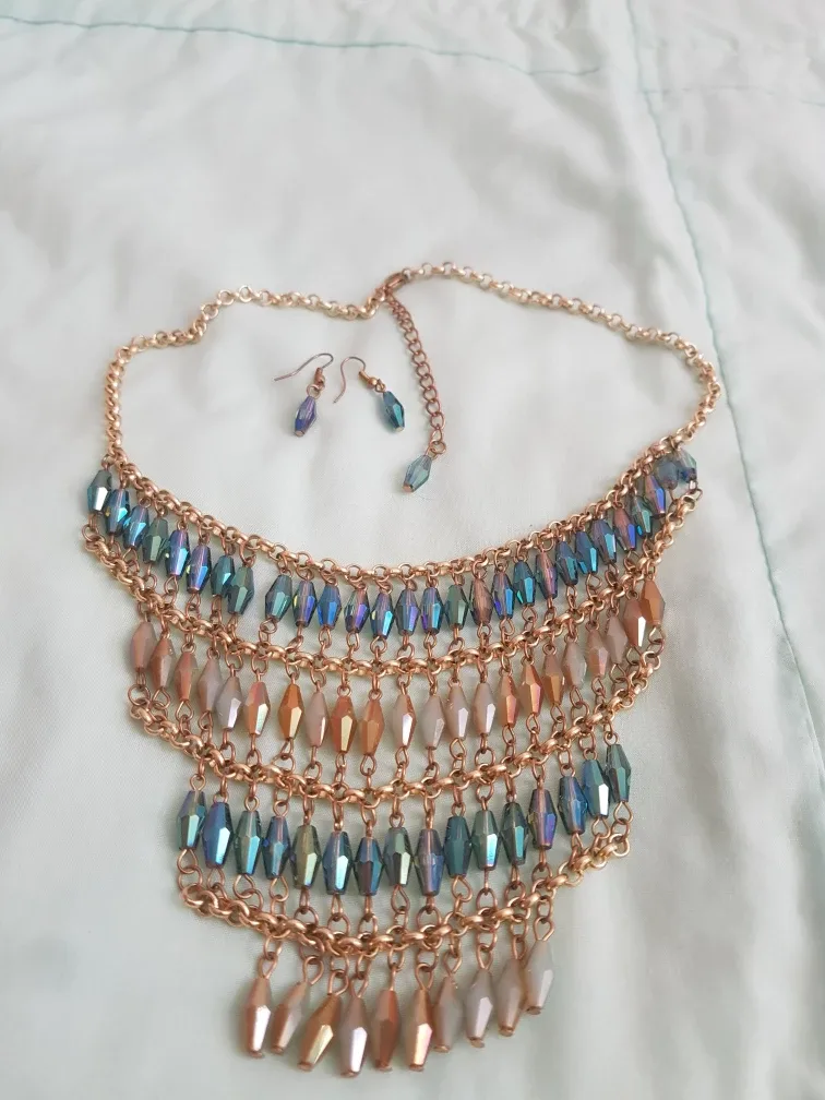 Beaded Necklace & Earring Set