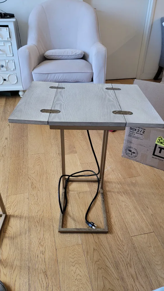 Folding Side Table with USB Ports image indicator(4)