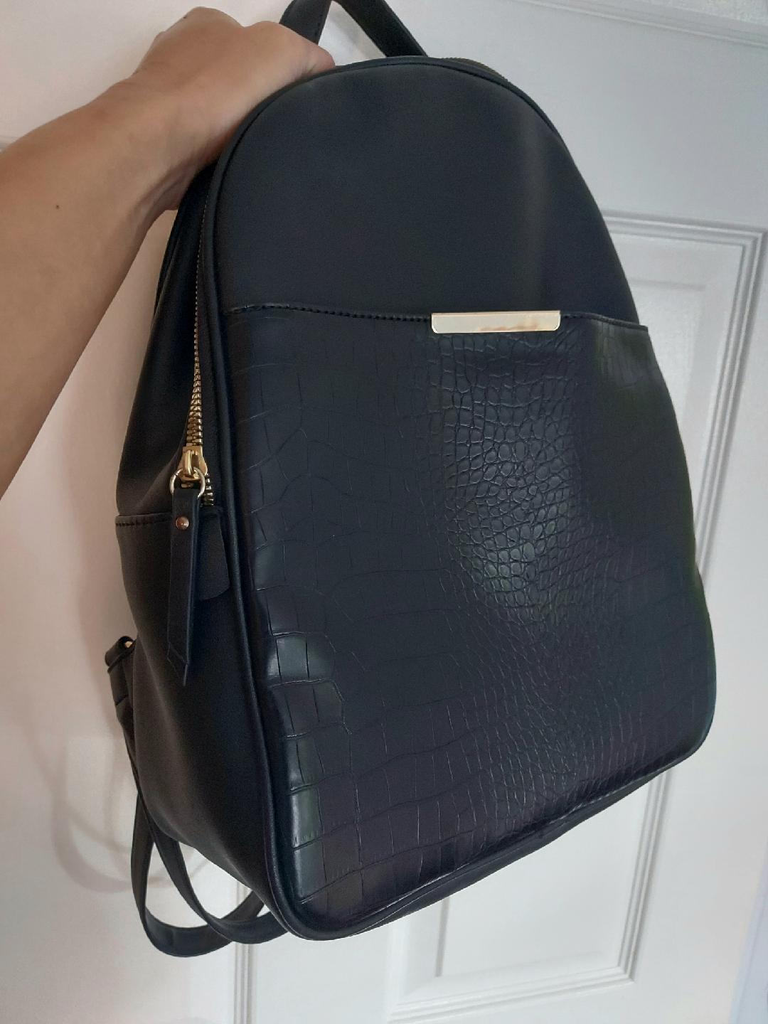 Black Faux-leather Backpack - photo 3