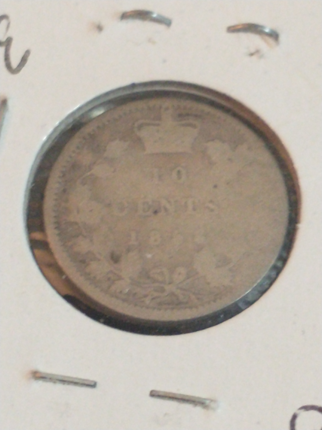 1858 Canada 10 cent Victoria .925 silver coin KM #3 - photo 2