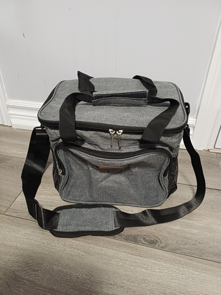 Grey Insulated Lunch Bag with Shoulder Strap - photo 2