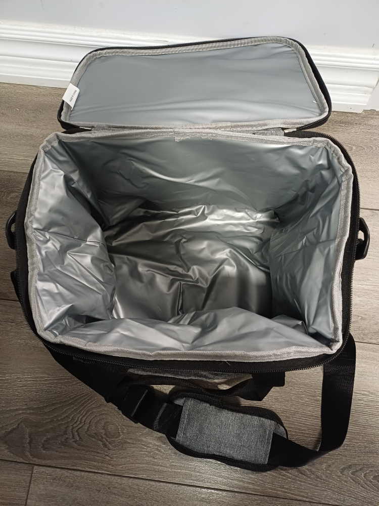 Grey Insulated Lunch Bag with Shoulder Strap - photo 3