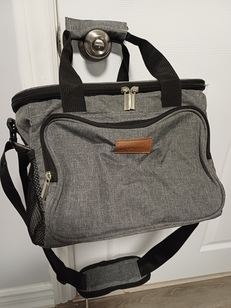 Grey Insulated Lunch Bag with Shoulder Strap - photo 4
