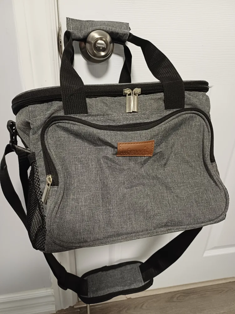 Grey Insulated Lunch Bag with Shoulder Strap image indicator(4)