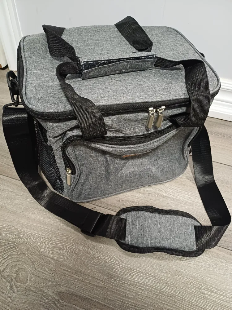 Grey Insulated Lunch Bag with Shoulder Strap image indicator(5)