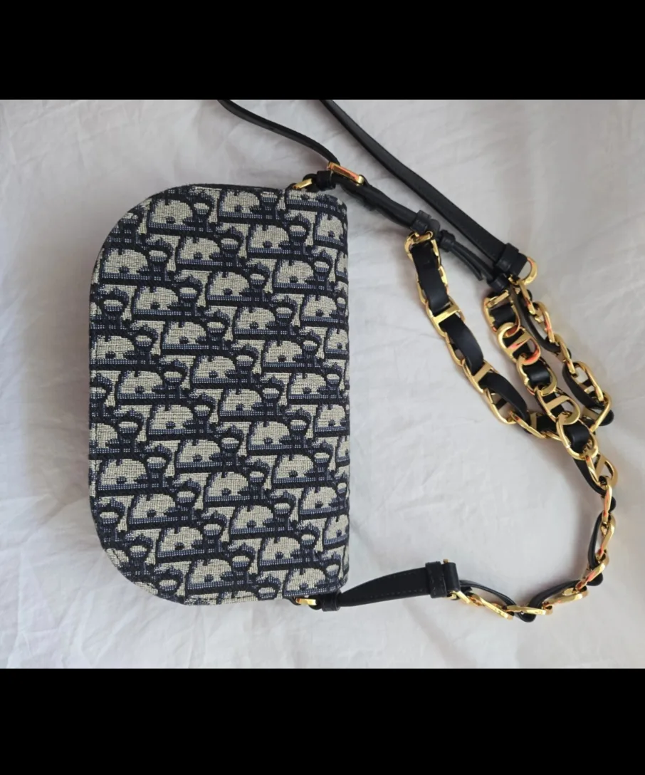 Dior Bobby East-West Bag Blue Dior Oblique Embroidery image indicator(3)