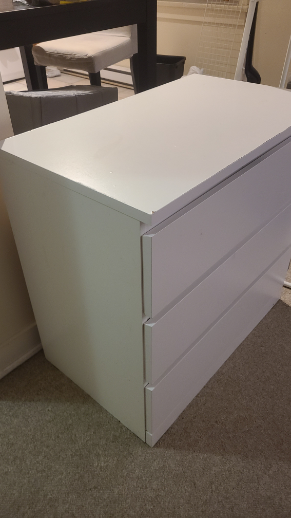 IKEA White 3-Drawer Dresser