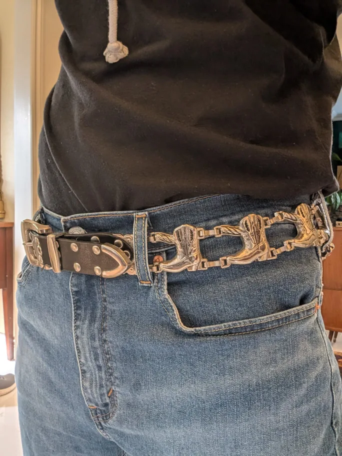 Leather Cowboy boot Belt XL 42-44 thumbnail