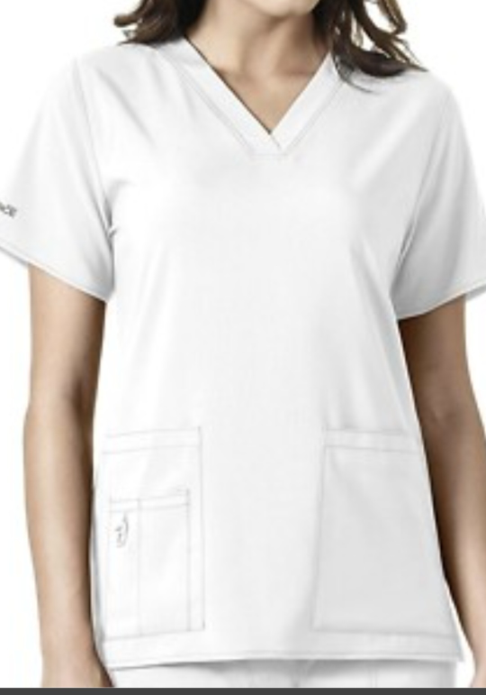 White WonderWink Women's V-Neck Scrub Top - photo 3