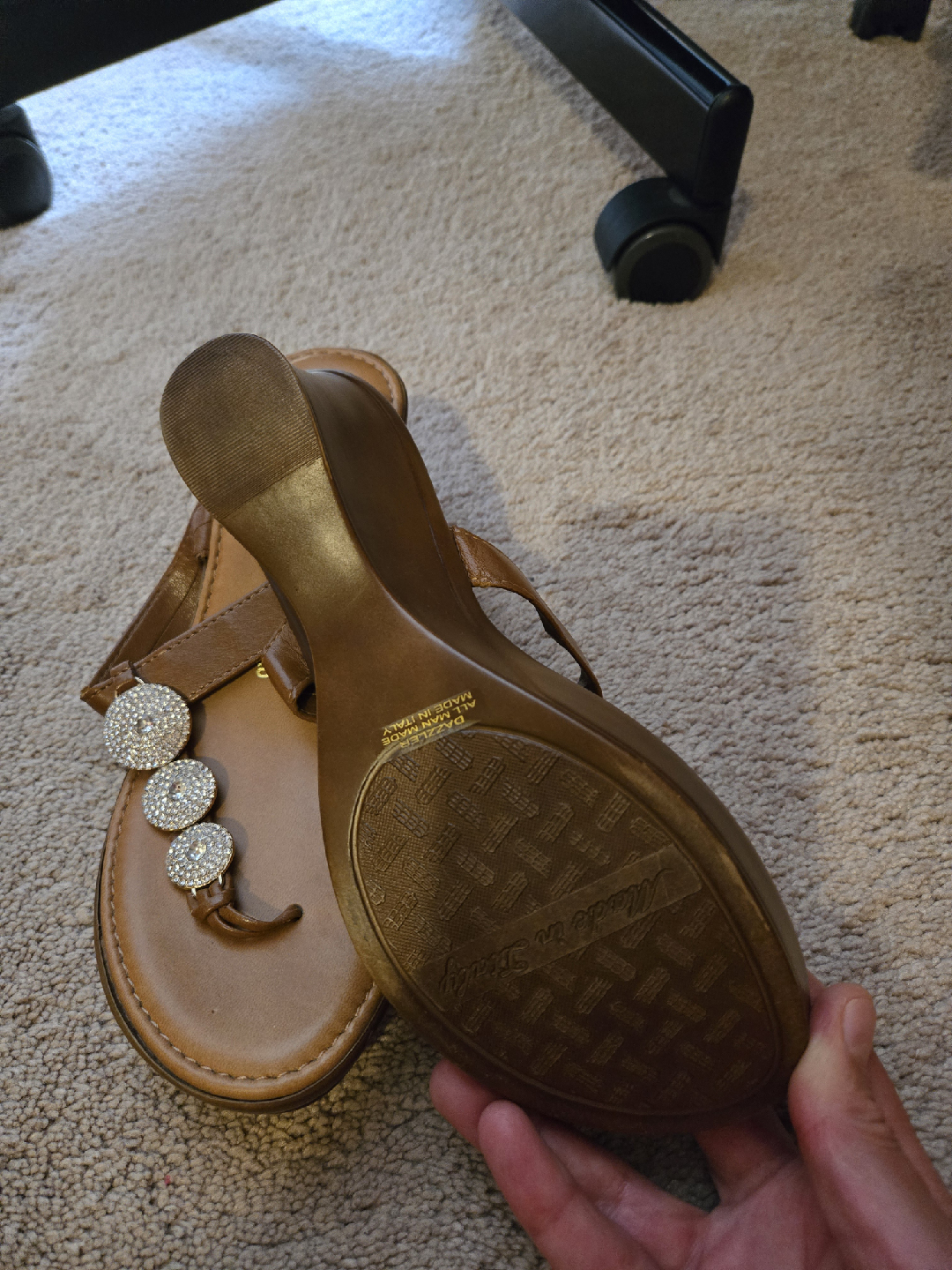 Italian Shoemakers Brown Wedge Sandals - Size 8 - photo 2