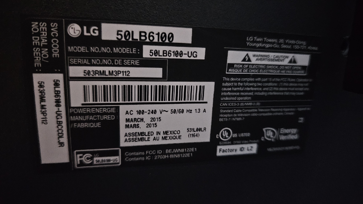 LG 50LB6100 50-inch TV - photo 2