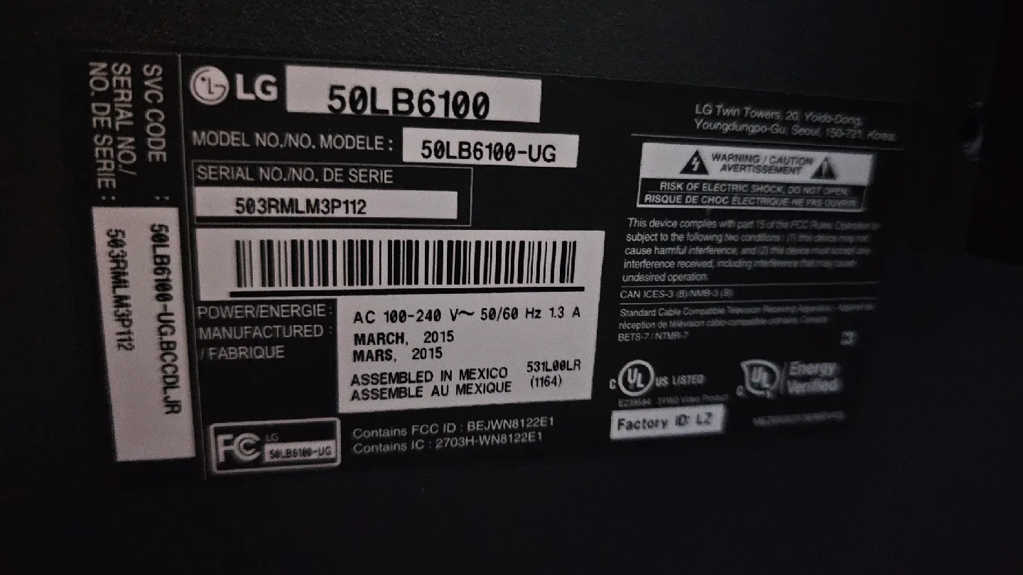 LG 50LB6100 50-inch TV image indicator(2)