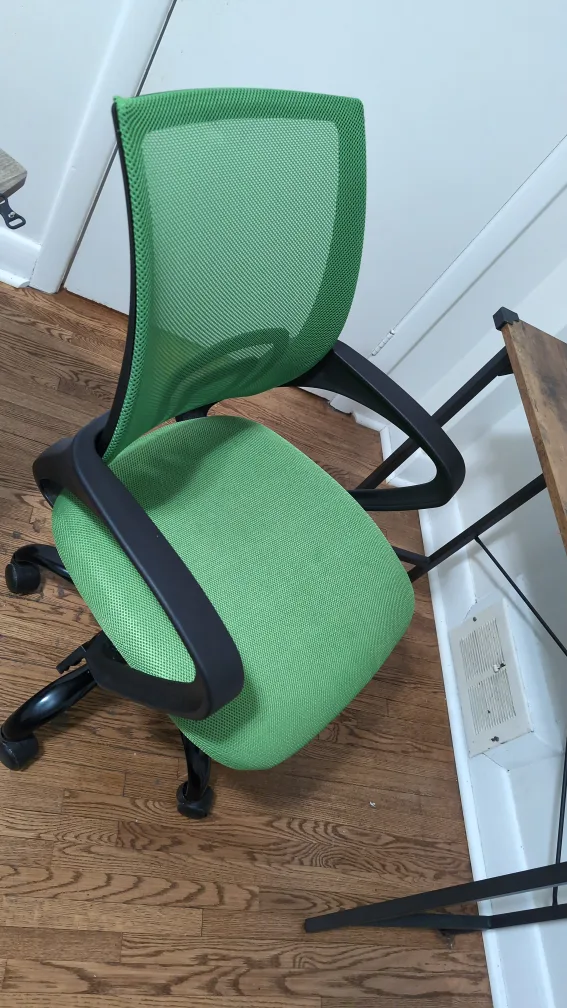 Perfect Workstation -Desk - Brown Wood Top+ Ergonomic chair image indicator(4)