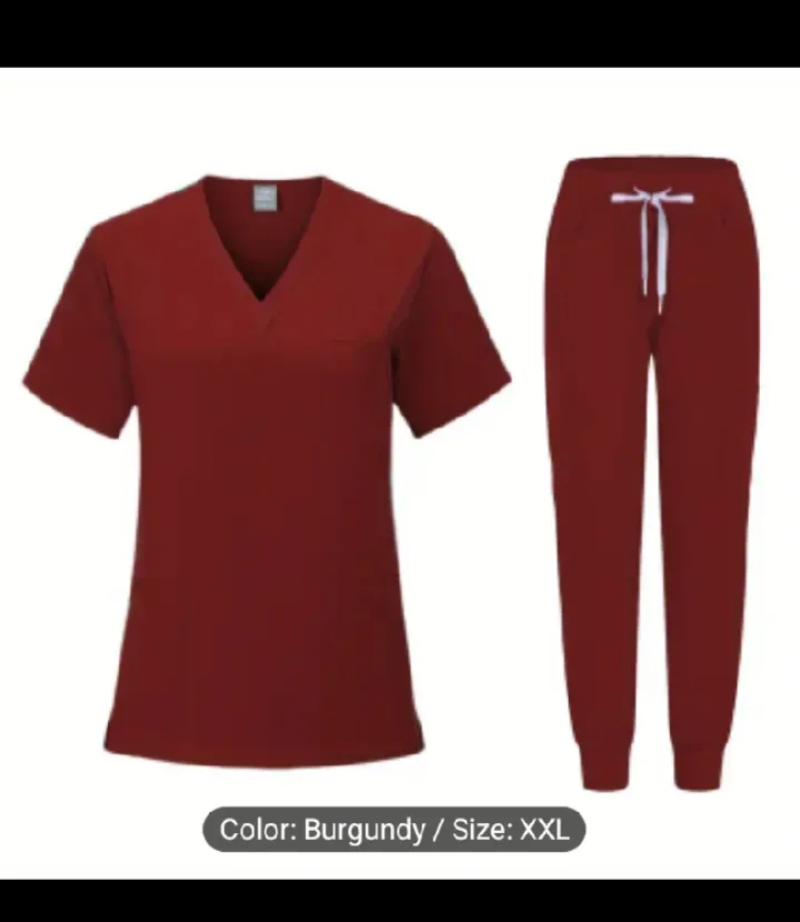 Burgundy Scrub Set - Size XXL thumbnail