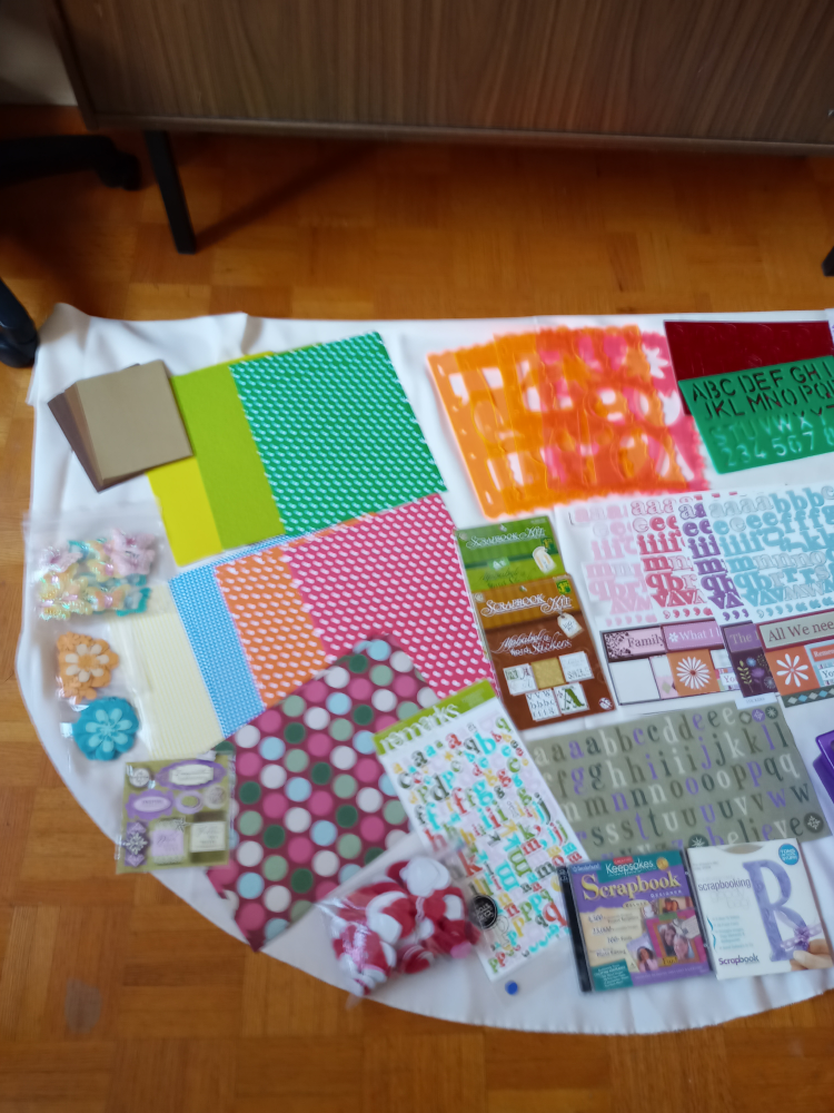 huge lot of scrapbook supplies.
