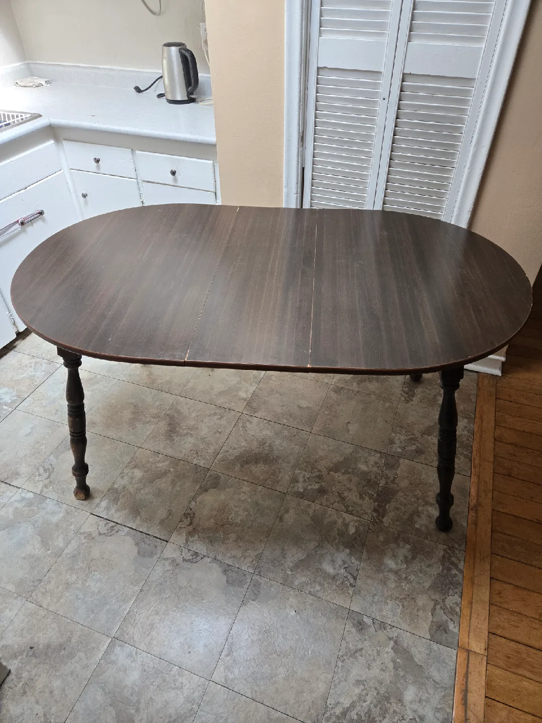 Round Wood Table With Partition For Sale!! thumbnail