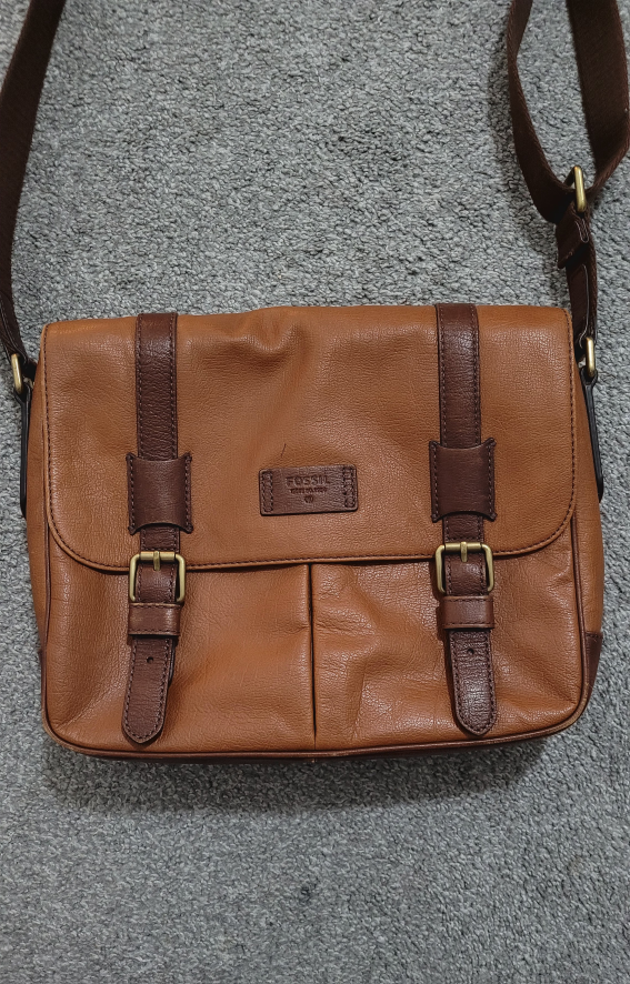 Fossil Leather Messenger Bag - Brown - photo 2