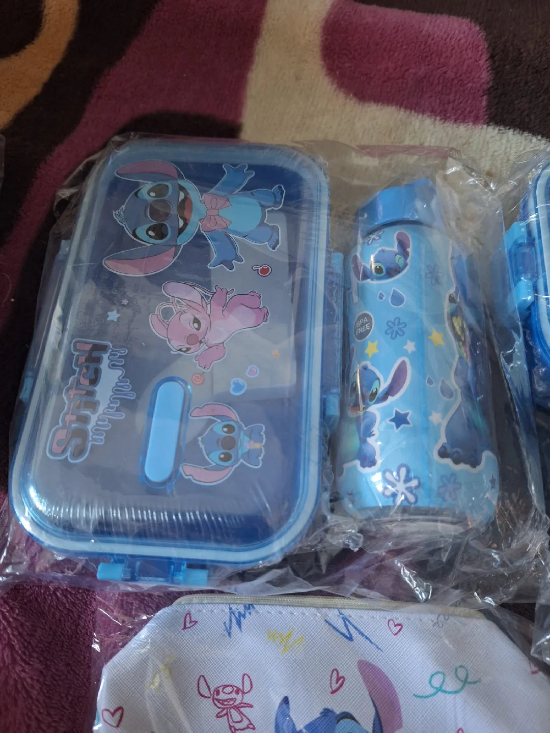 NEW Stitch Lunchbox, Water Bottle, Pouch & Mini Backpack Set image indicator(2)