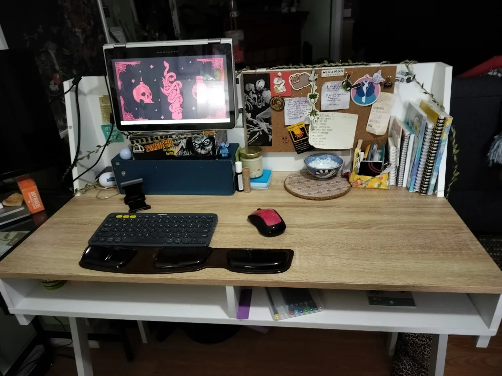 Wood Computer Desk with Shelving thumbnail