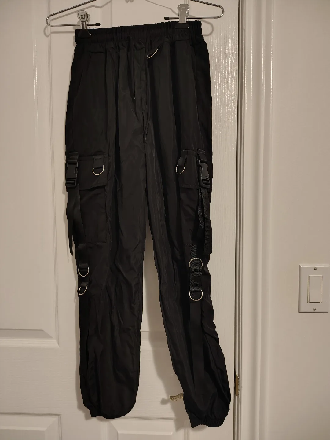 Black Cargo Pants with Buckles thumbnail