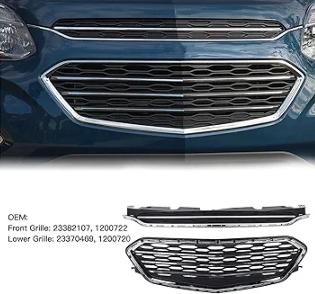 Front Bumper Grille Set for Chevy Equinox 2016–2017 Upper&Lower image indicator(2)