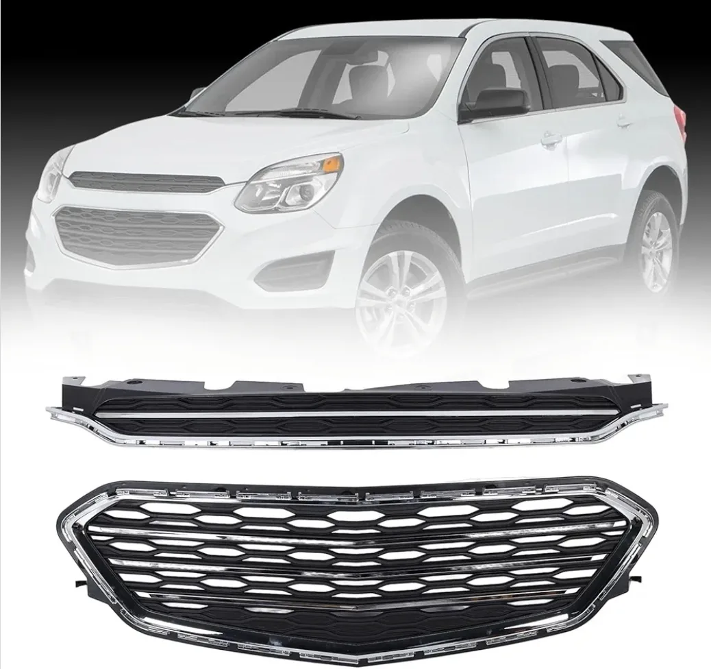 Front Bumper Grille Set for Chevy Equinox 2016–2017 Upper&Lower image indicator(6)
