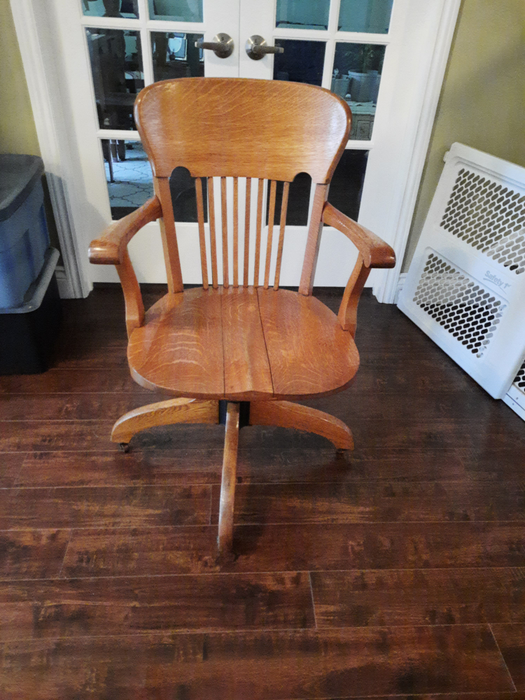Antique oak office chair