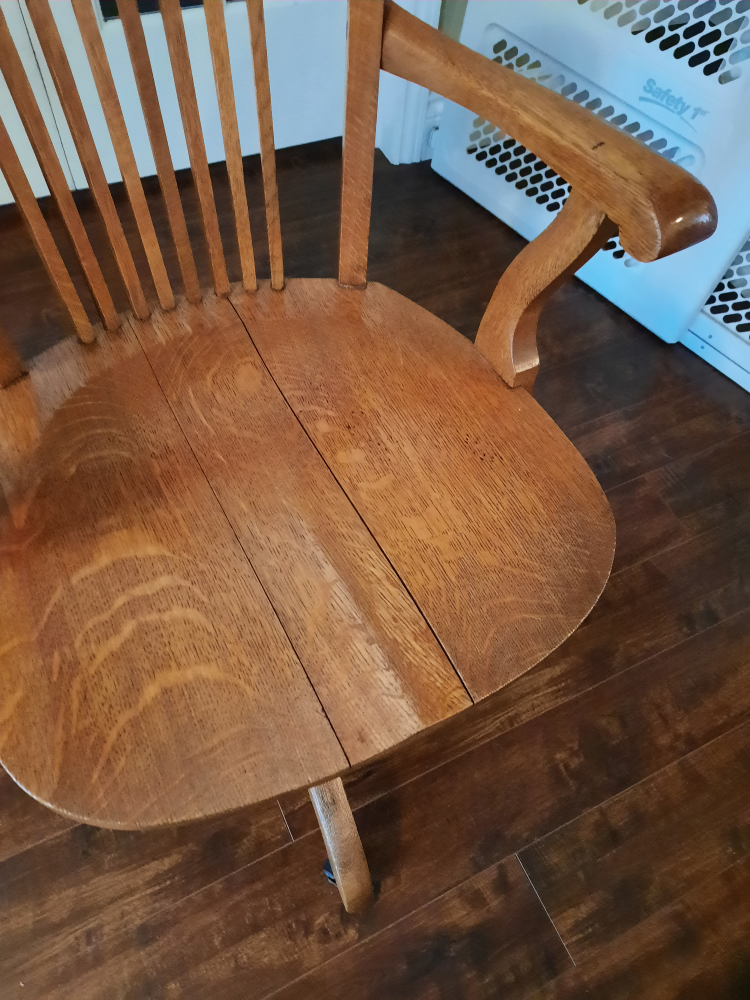 Antique oak office chair - photo 2